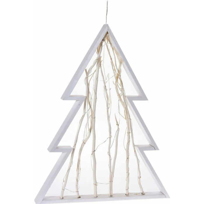  Christmas Tree Shaped Decoration 30 LED  48cm White 1 Each AXZ201310