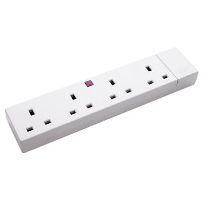  CED Multi Socket 4 Gang 13A White 1 Each CEDTS4