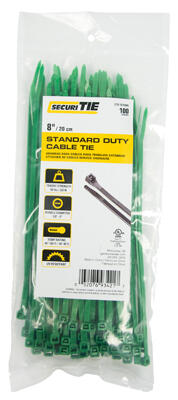 Ecm Industries Cable Ties 8 Inch Green 100 Pack CT8-50100G