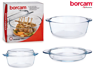  Pasabache Borcam Glass Round Casserole With Cover 2.1 Liter 1 Each 748-59003