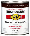 Rust-Oleum Gloss Enml Anti-Rst Paint Leather Brown 1 Qt 7775502