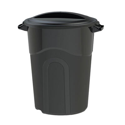 United Solutions Trash Can W/ Lid 32 Gal Black 1 Each TI0020