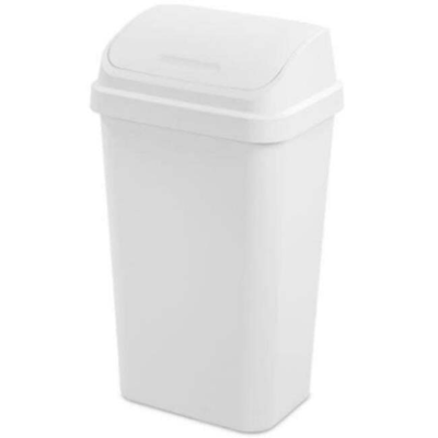 WASTEBASKET 49L LIFTTOP WHITE