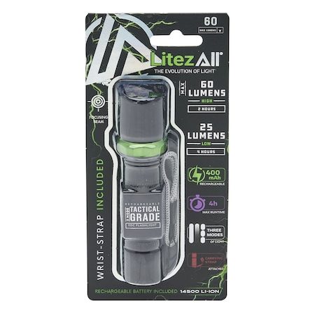 FLASHLIGHT LED MINI 60LM RECHG