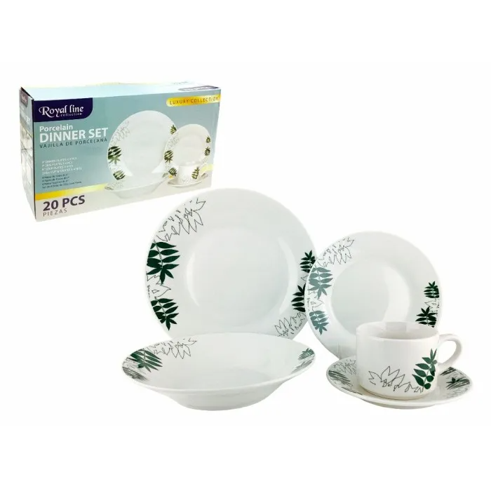 DINNER SET 20PC WHT/MULTI