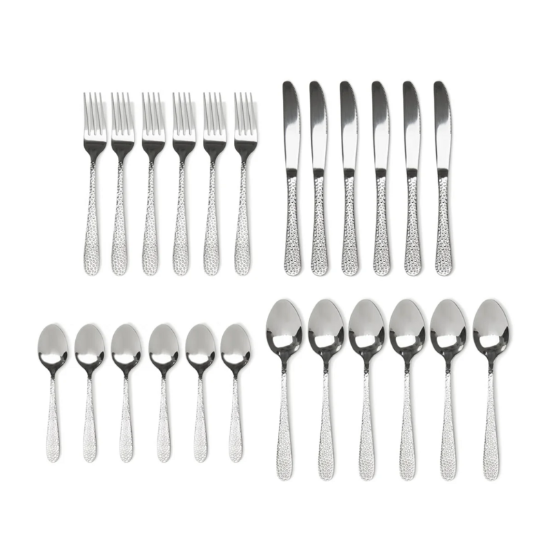 HAMMERED CUTLERY SET SS 24PC