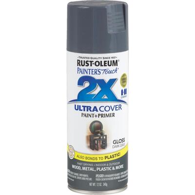 Rust-Oleum Painter's Touch Gloss Enamel Spray Paint 12oz Dark Gray 1 Each 249115