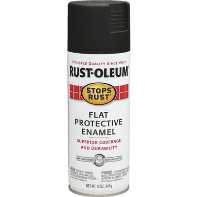 Rust-Oleum Stops Rust Flat Anti-Rust Spray Paint 12oz Black 1 Each 7776830
