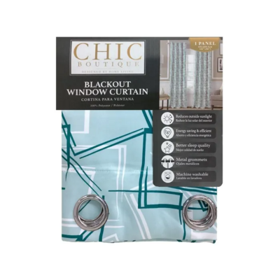 PRINTED SHINY BLACKOUT CURTAIN