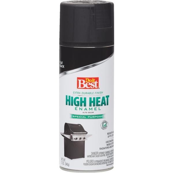 Do It Best High Heat Flat Bbq Spray Paint 12oz Black 1 Each 203298D