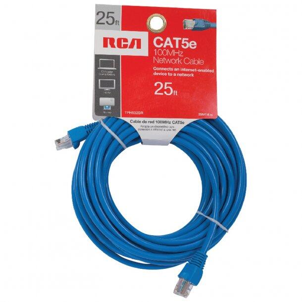 Audiovox Cat5E Cable 25 Foot  Blue 1 Each TPH532B