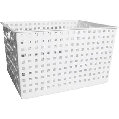 iDesign Plastic Storage Basket White 1 Each 47001