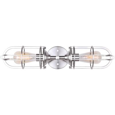 Home Impressions Wall Light Industrial 2L Brushed Nickel 1 Each IVL570A02BN