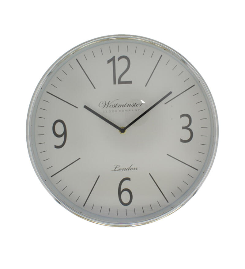  Times Tower & Co.  Round Wall Clock  14 Inch White and Silver 1 Each 602-06532