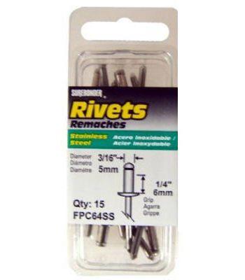  Surebonder Medium Rivet  3/16 Inch  Stainless Steel  15 Pack  FPC64SS