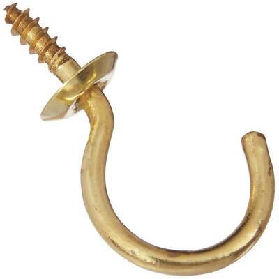  National Cup Hook 2 Pack 1-1/4 Inch  Solid Brass 1 Each N119-701
