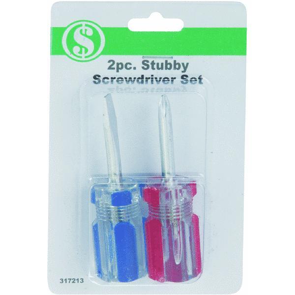 Smart Savers Stubby Screwdriver Set 2 Piece 1 Set AA019