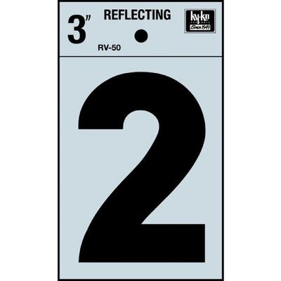  Hy-Ko Reflective Number 2 3 Inch  1 Each RV-50-2