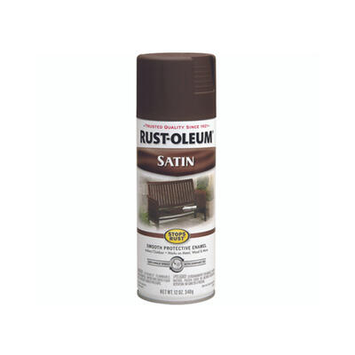 Rust-Oleum Satin Enamel Spray Paint 12oz Dark Brown 1 Each 241239: $61.01