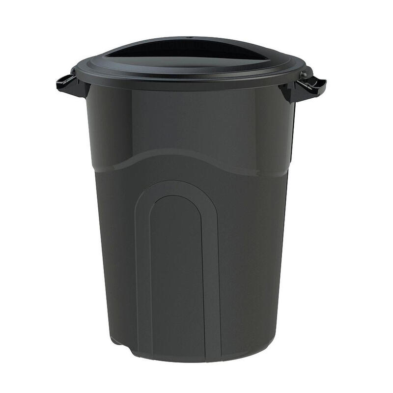 United Solutions Trash Can W/ Lid 32 Gal Black 1 Each TI0020