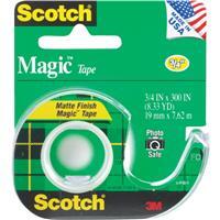  Scotch Matte Finish Tape With Tape Dispenser 3/4x300 Inch Clear 1 Roll 105: $7.55