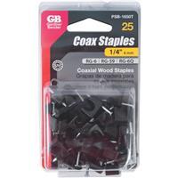 Gb Electrical Coaxial Cable Staple  Black 25 Pack PSB-1650T