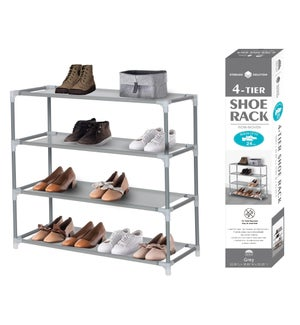 SHOE RACK 4-TIER GREY