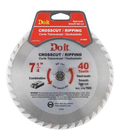  Do It Best Circular Saw Blade 40 Teeth 7-1/4 Inch  1 Each 409321DB