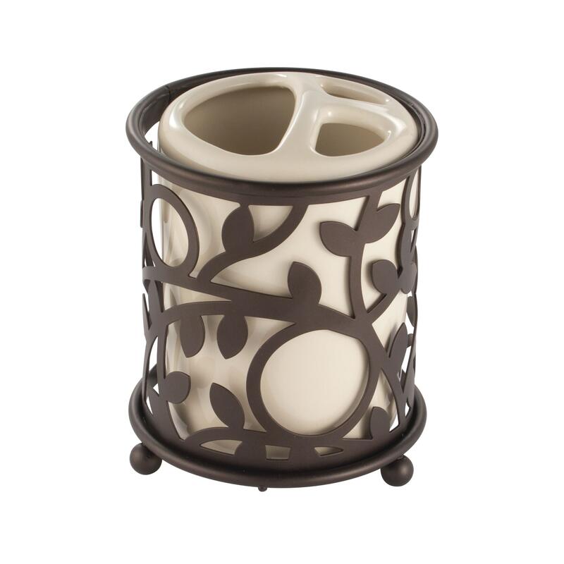 iDesign Vine Toothbrush Holder Stand Vanilla Bronze 1 Each 86641