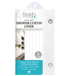PVC SHOWER CURTAIN LINER WHITE