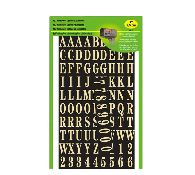  Hy-Ko Number And Letter Assortment  1 Inch  Gold On Black 1 Each MM-2