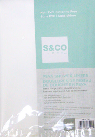 Safdie & Co Shower Curtain Sol Panel White 1 Each 50034.Z.01