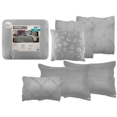 COMFORTER SET 7PC QUEEN GREY