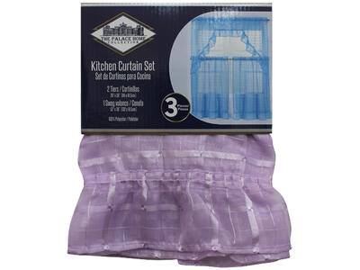 The Palace Home Plaid Sheer Kitchen Curtain 1 Each 742-0434873