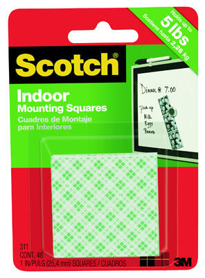  Scotch Indoor Mounting Squares  48 Count  311P