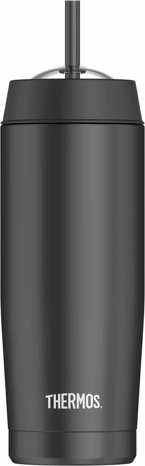 Thermos Vacuum Insulated Cold Cup With Straw 16oz Black 1 Each 009 8280