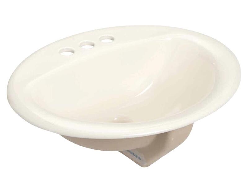 bone drop-in oval bathroom sink with overflow