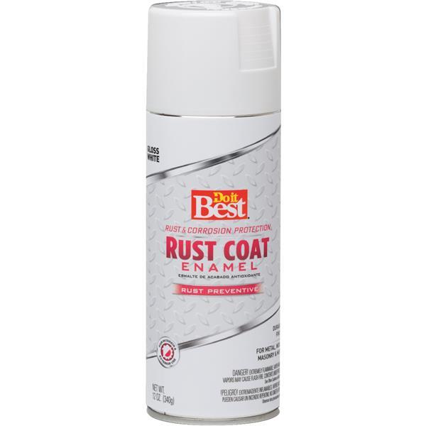 Rust Coat Gloss Enml Anti-Rust Spray Paint 12oz White 1 Each 203505D