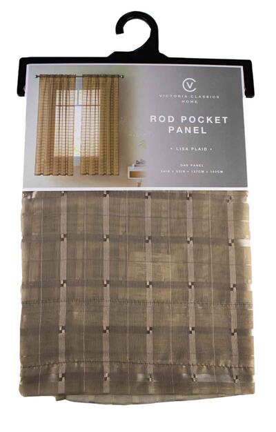 VC Sheer Plaid Curtain Taupe 1 Each LSA-PNL-5563-EL-TAUP: $21.15