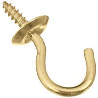  National Cup Hook  3/4 Inch  Solid Brass 50 Pack N200303