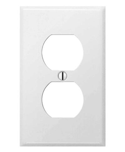  Amertac Steel Outlet Wall Plate 1Gang White 1 Each 8WS108 C981DW: $2.50