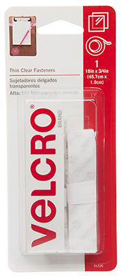 Velcro  Sticky Back Tape 3/4 Inchx18 Foot Clear 1 Each 91326