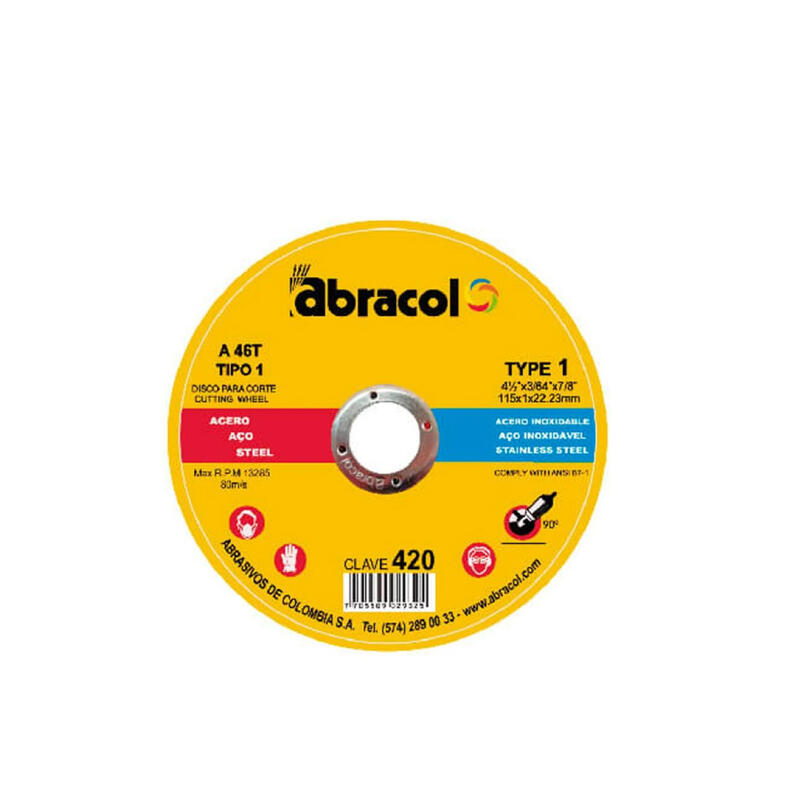 Abracol Cutting Disc 4-1/2x1/16x7/8 Inch  1 Each NSABD2AA046006