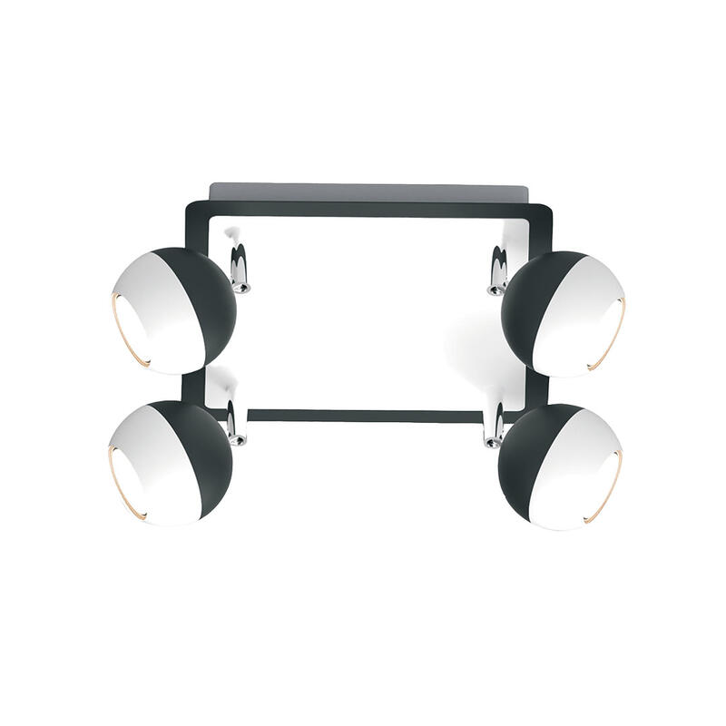 Ceiling Spotlight GU10  4L  1 Each 268067C-LED-4WH-BK