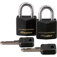  Master Lock  Keyed Alike Padlock  3/4 Inch  Black  2 Pack  121T