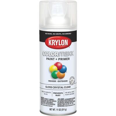 Krylon Colormaxx Gloss Primer Spray Paint 11oz Crystal Clear 1 Each 51301: $25.00