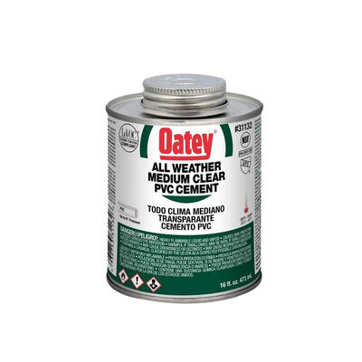  Oatey PVC All Weather Cement  16 Ounce  1 Each 31132: $78.17