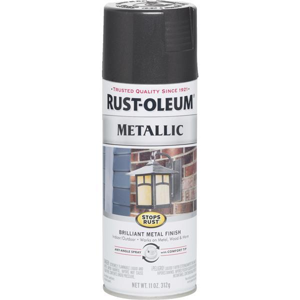 Stops Rust Metallic Satin Spray Paint 11oz Black Night 1 Each 7250-830