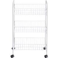 STORAGE CART 3T MTL WHT