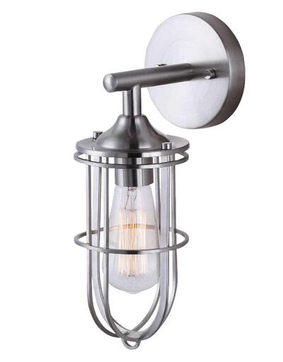 Home Impressions Wall Light 1 Light Industrial Nickel 1 Each IVL570A01BN
